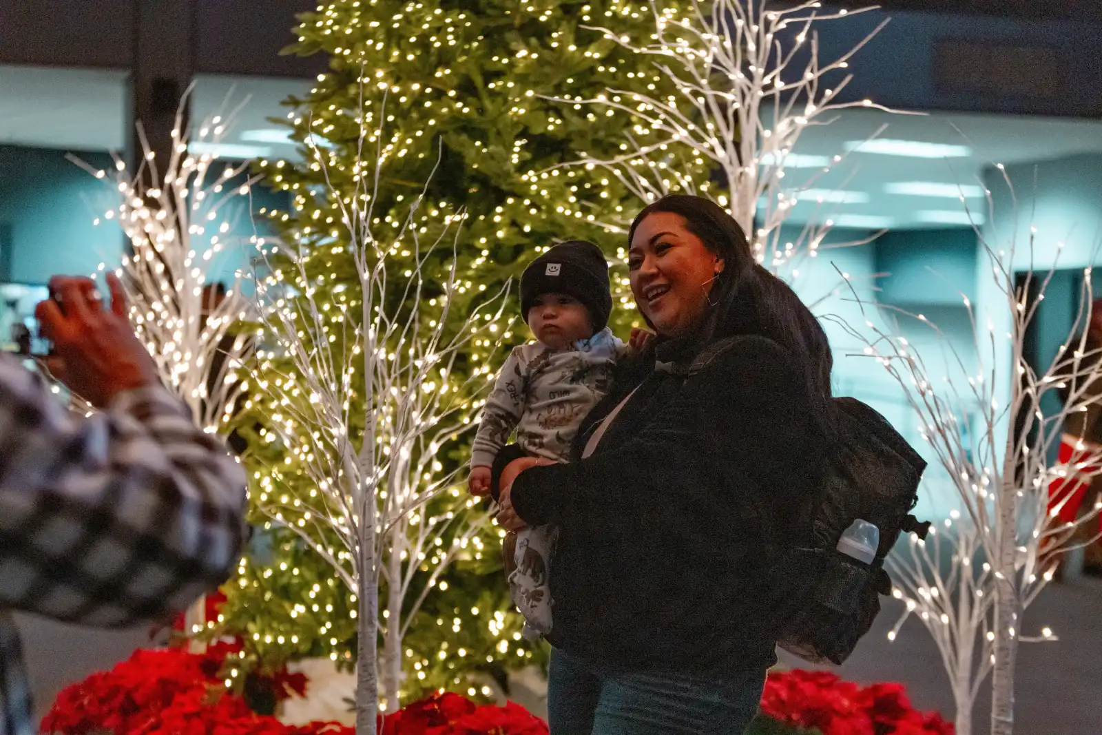 Outdoor with poinsettias