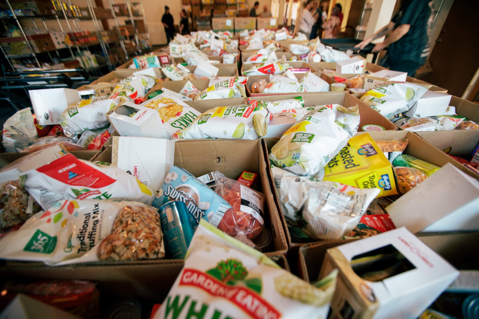 boxes full of food