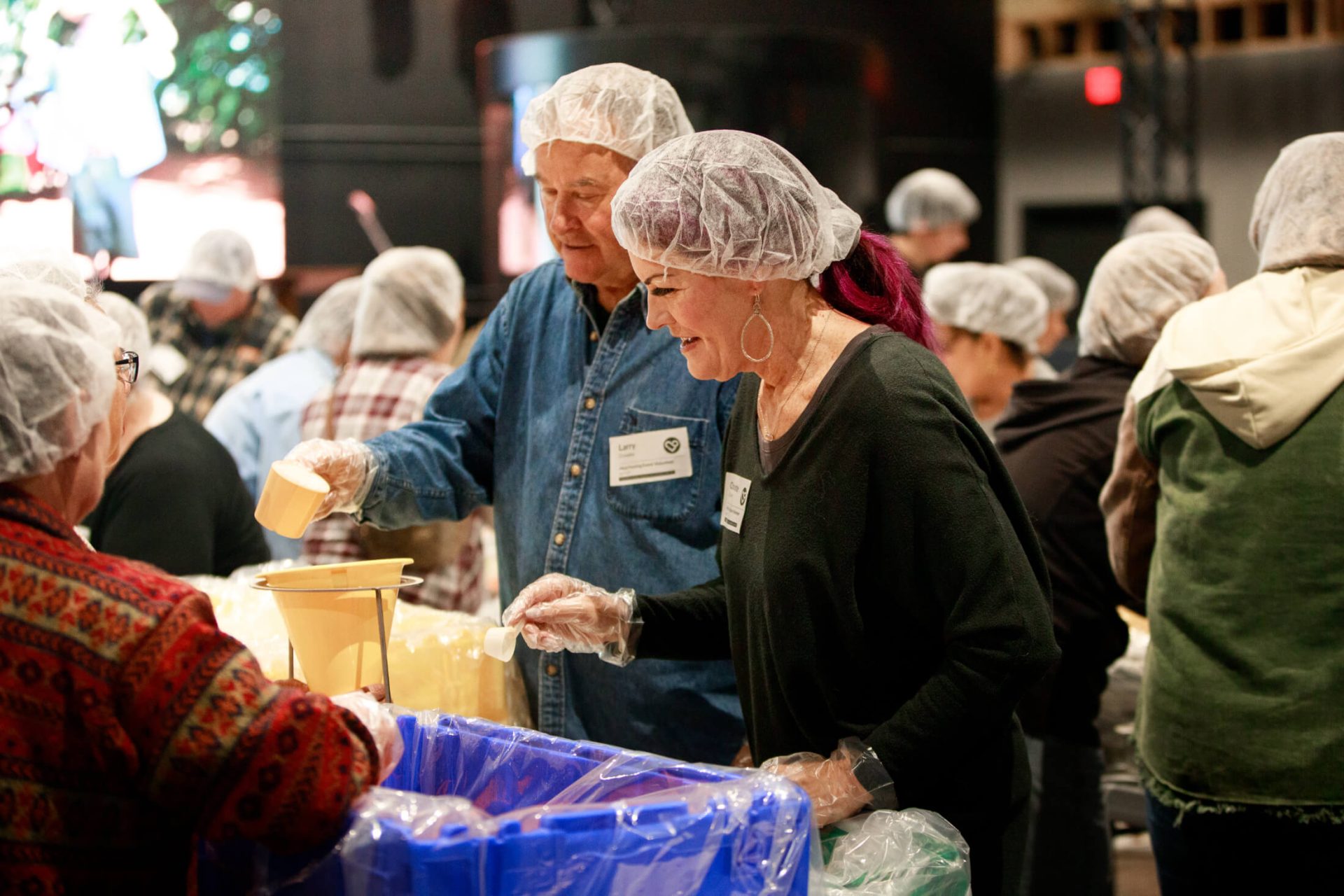 people serving food